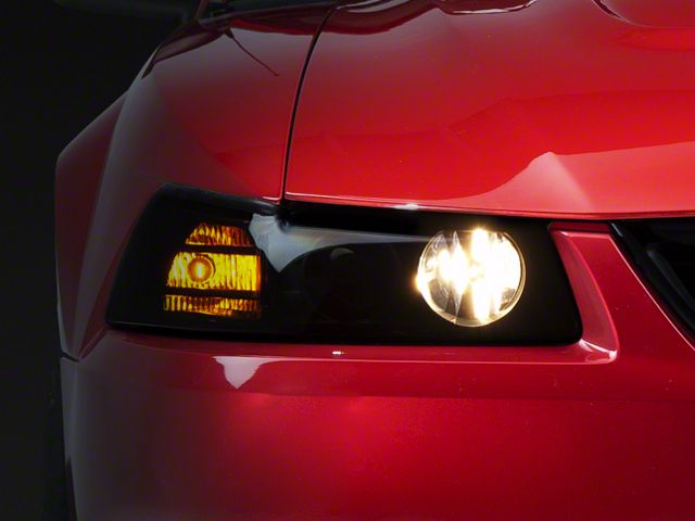 Raxiom Axial Series Projector Headlights; Black Housing; Smoked Lens (99-04 Mustang)