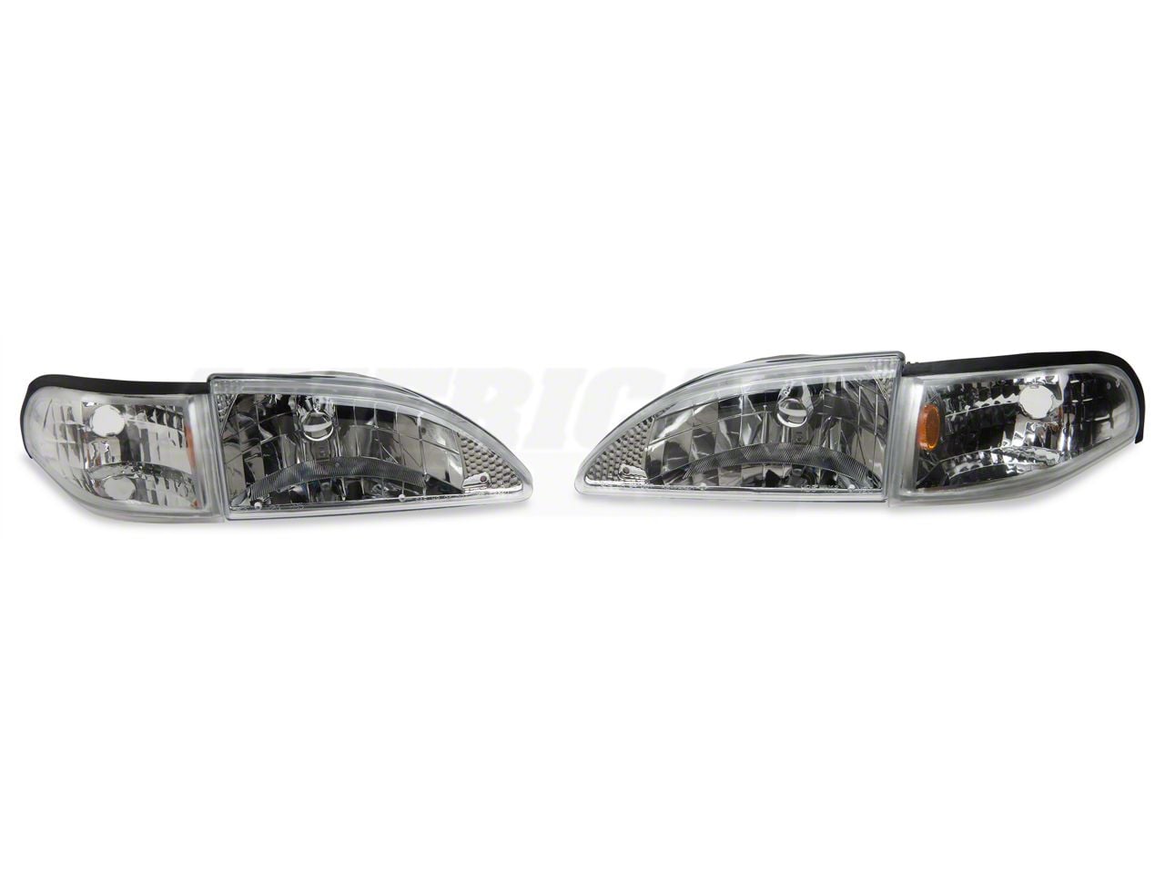 Find CHROME 94-98 FORD MUSTANG CRYSTAL CLEAR HEADLIGHT+CORNER SIGNAL