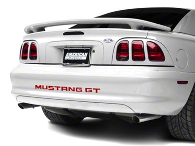 Bumper Insert Letters; Red (94-98 Mustang GT, V6; 94-95 Mustang Cobra)