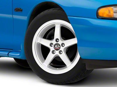 Copperhead 2003 Cobra Style Silver Machined Wheel; 17x9; 24mm Offset (94-98 Mustang)