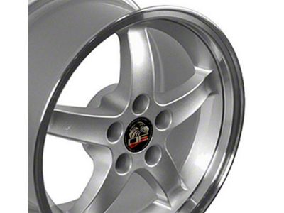 Copperhead 2003 Cobra Style Silver Machined Wheel; Rear Only; 17x10.5 (94-98 Mustang)