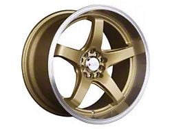 555 Hyper Gold with Machined Lip Wheel; 18x10; 25mm Offset (94-98 Mustang)