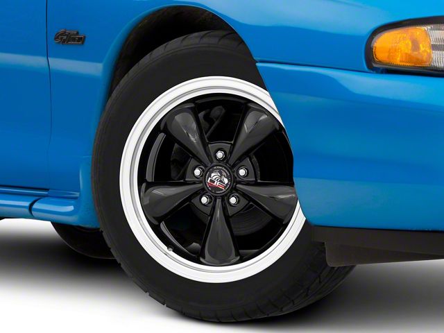 Copperhead Bullitt Style Gloss Black Machined Wheel; 17x9 (94-98 Mustang)