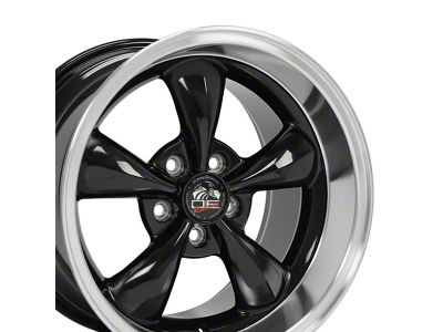 Copperhead Bullitt Style Gloss Black Machined Wheel; Rear Only; 17x10.5 (94-98 Mustang)