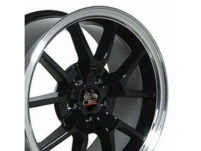 Copperhead FR500 Style Gloss Black Machined Wheel; 18x9 (94-98 Mustang)