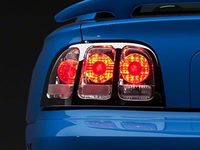 Euro Tail Lights; Chrome Housing; Clear Lens (96-98 Mustang)