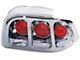 Euro Tail Lights; Chrome Housing; Clear Lens (96-98 Mustang)