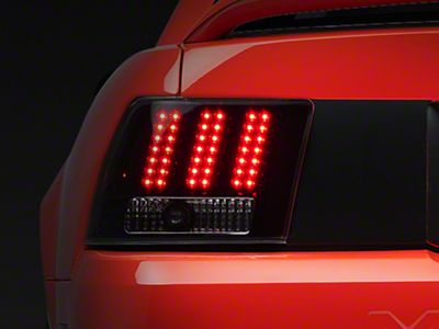LED Tail Lights; Black Housing; Clear Lens (99-04 Mustang, Excluding Cobra)