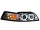 Raxiom Dual LED Halo Projector Headlights; Chrome Housing; Clear Lens (99-04 Mustang)