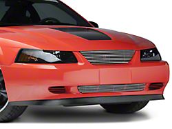 SpeedForm Modern Billet Pony Delete Upper and Lower Grille; Polished (99-04 Mustang)