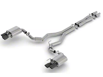 Borla S-Type Cat-Back Exhaust with Black Chrome Tips (18-23 Mustang GT Fastback w/ Active Exhaust)