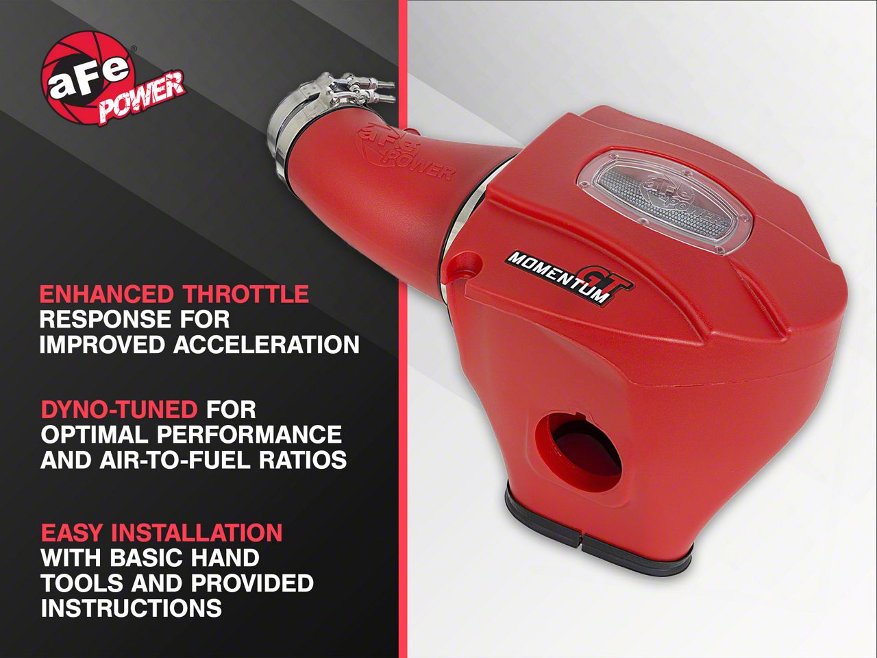 AFE Charger Momentum GT Cold Air Intake with Pro DRY S Filter; Red