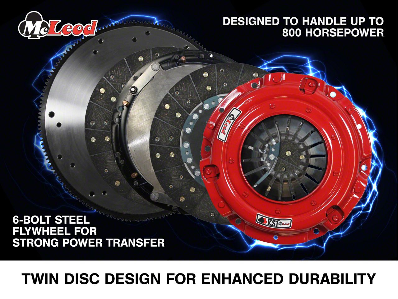 McLeod Corvette RST Twin Disc 800HP Organic Clutch Kit with 6-Bolt