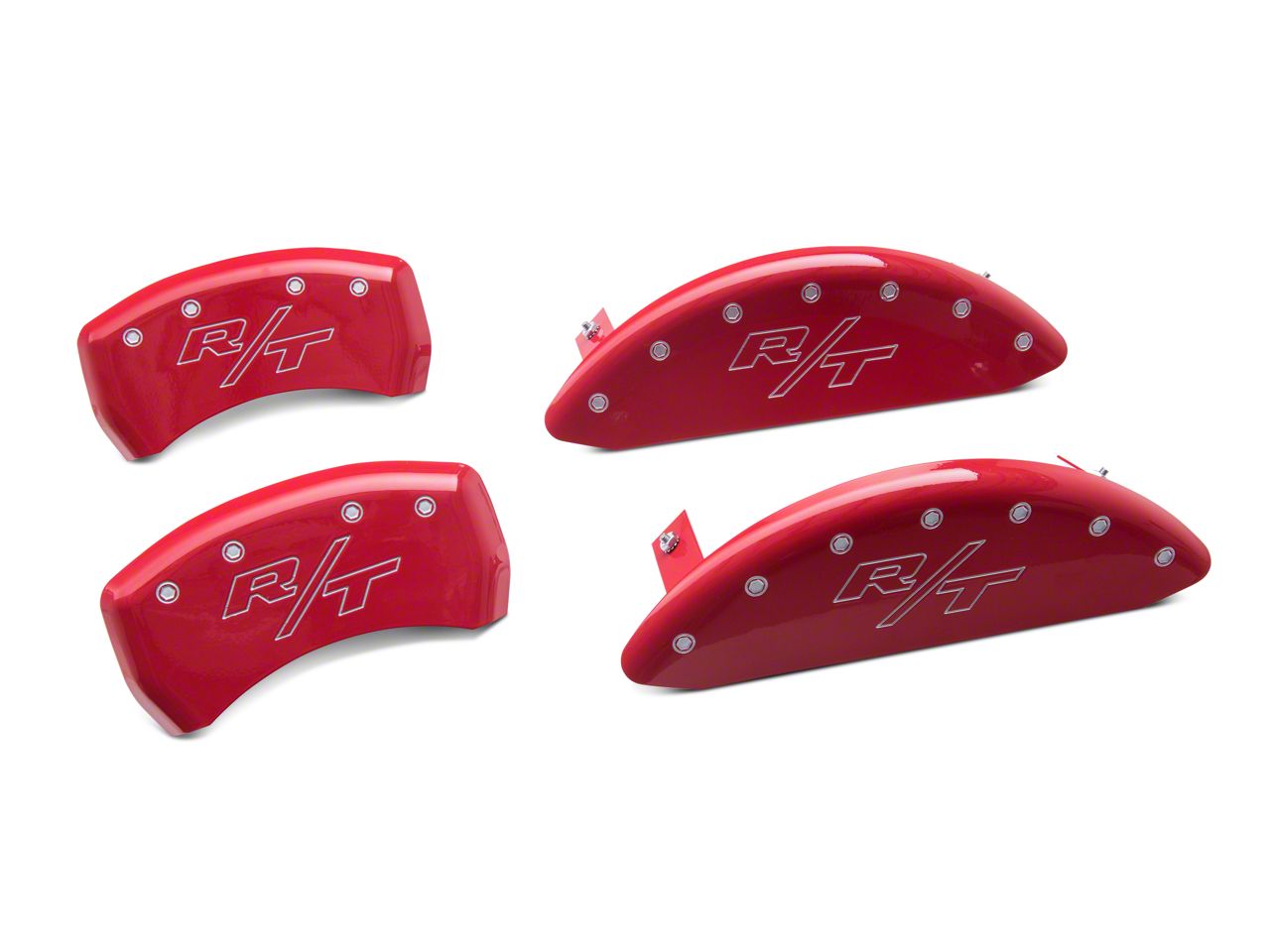 MGP Challenger Red Caliper Covers with Vintage Style R/T Logo; Front