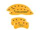 MGP Brake Caliper Covers with Challenger and Vintage R/T Logo; Yellow; Front and Rear (09-10 Challenger SE)