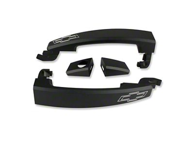 American Brothers Design Door Handles with SS Logo; Black (10-15 Camaro)