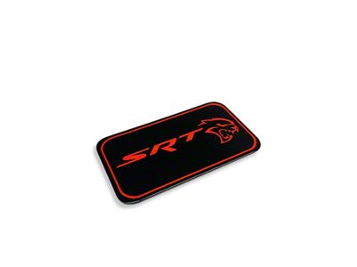 American Brothers Design Hellcat Supercharger Badge with SRT Hellcat Logo; Brilliant Black Base/Redline Fill (15-23 Challenger SRT Hellcat, SRT Jailbreak)