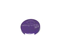 American Brothers Design Windshield Washer Fluid Cap Cover with R/T Logo; Brilliant Black Base/Bright Silver Fill (08-14 Challenger)