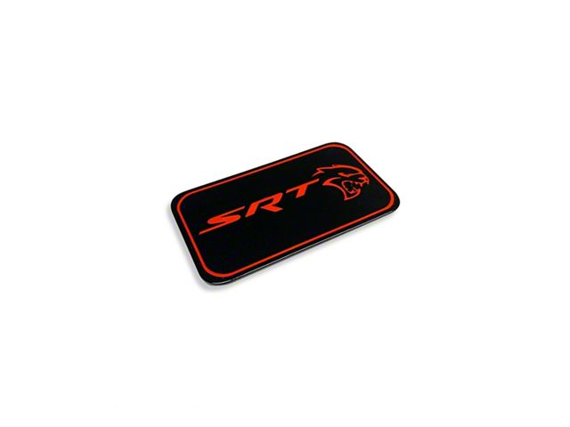 American Brothers Design Hellcat Supercharger Badge with SRT Hellcat Logo; Brilliant Black Base/Bright Silver Fill (15-23 Charger SRT Hellcat)