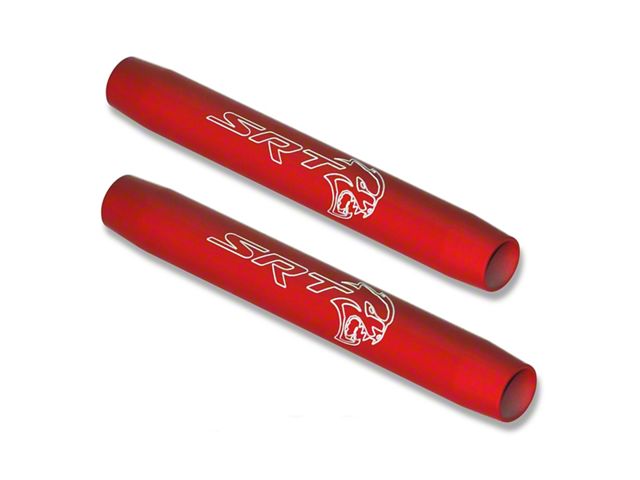 American Brothers Design Hood Shock Covers with Charger Logo; Redline (06-23 Charger)