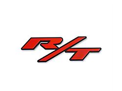 American Brothers Design R/T Badge; Brilliant Black Border/Redline Fill (06-23 Charger)