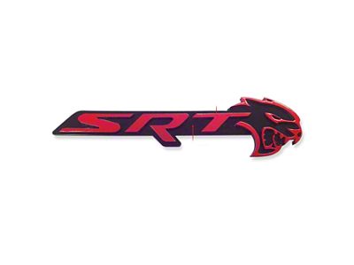 American Brothers Design SRT Hellcat Grille Badge; Brilliant Black Border/Redline Fill (15-18 Charger SRT Hellcat)