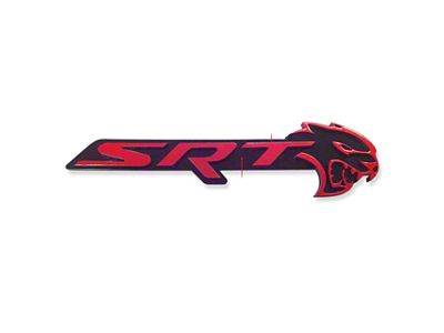 American Brothers Design SRT Hellcat Grille Badge; Brilliant Black Border/Redline Fill (19-23 Charger SRT Hellcat)