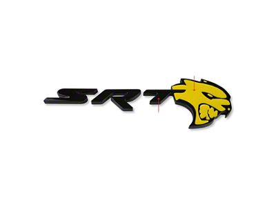 American Brothers Design SRT Hellcat Trunk Badge; Brilliant Black Border/Granite Crystal Fill (17-23 Charger SRT Hellcat)