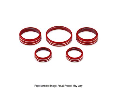 American Brothers Design Interior Knob Cover Kit; Competition Orange (15-23 Mustang w/o Navigation)