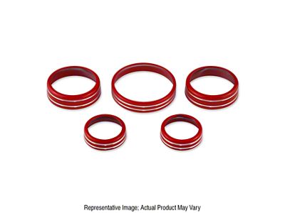 American Brothers Design Interior Knob Cover Kit; Race Red (15-23 Mustang w/o Navigation)
