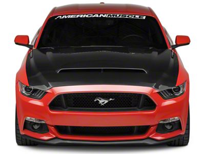 Anderson Composites Type-SN SuperSnake Style Hood; Double Sided Carbon Fiber (15-17 Mustang GT, EcoBoost, V6)