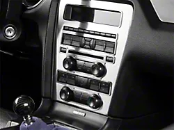 Center Dash/Radio/AC Trim Plate with Polished Trim Rings; Brushed (10-14 Mustang w/o Navigation)