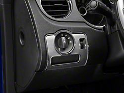 Brushed Dashboard HeadLight Switch Trim Plate with Polished Trim Rings (10-14 Mustang)
