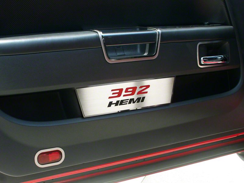 Challenger Brushed Door Badge Plate with 392 HEMI Logo (08-14
