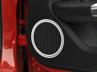 Door Speaker Trim Rings; Brushed (15-23 Mustang)