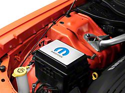 Brushed Fuse Box Cover Top Plate with MOPAR M Logo for ACC Fuse Box Covers; Blue Inlay (08-23 Challenger)