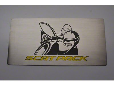 Brushed Fuse Box Cover with Super Bee and Scat Pack Logos (15-19 Challenger Scat Pack with American Car Craft Fuse Box)