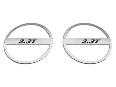 Brushed Lower Door Speaker Trim with 2.3T Logo; Solid Black (15-23 Mustang EcoBoost)