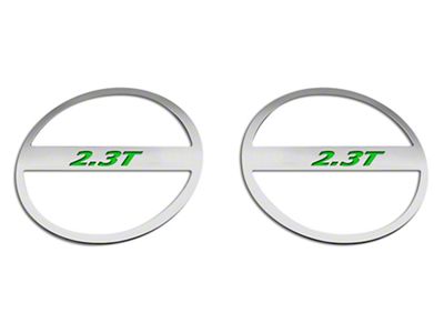 Brushed Lower Door Speaker Trim with 2.3T Logo; Solid Green (15-23 Mustang EcoBoost)