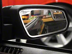 Brushed Side Mirror Trim with Running Pony Logo (10-14 Mustang)