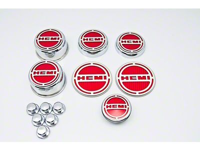 Deluxe Engine Caps with HEMI Logo (09-23 5.7L HEMI Challenger)