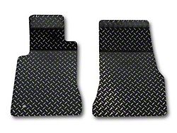 Diamond Plate Front Floor Mats; Black (05-09 Mustang)