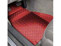 Diamond Plate Front Floor Mats; Red (05-09 Mustang)