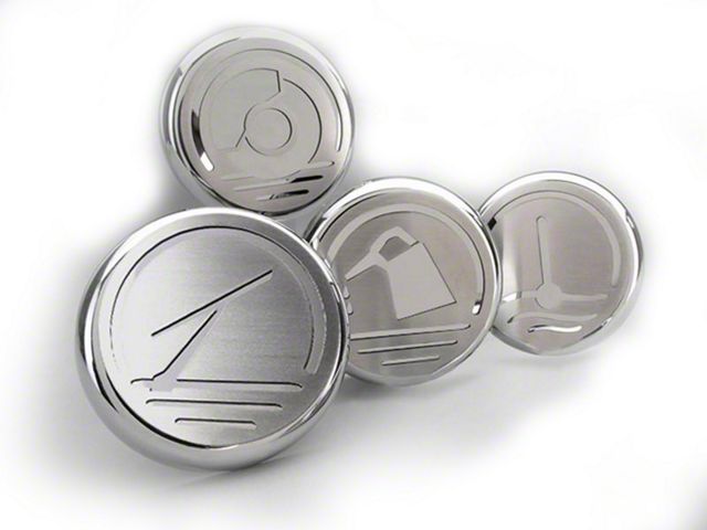 Executive Series Engine Cap Covers; Chrome and Brushed (10-14 Mustang GT, V6)