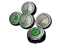 Executive Series Engine Cap Covers; Green Carbon Fiber Inlay (05-09 Mustang GT, V6)
