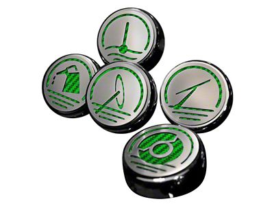 Executive Series Engine Cap Covers; Green Carbon Fiber Inlay (05-09 Mustang GT, V6)