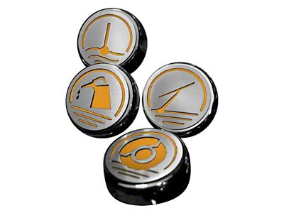 Executive Series Engine Cap Covers; Orange Fury Inlay (10-14 Mustang GT, V6)