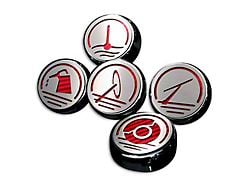 Executive Series Engine Cap Covers; Red Carbon Fiber Inlay (05-09 Mustang GT, V6)