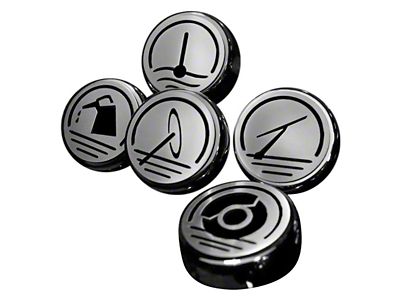 Executive Series Engine Cap Covers; Solid Black Inlay (10-14 Mustang GT, V6)