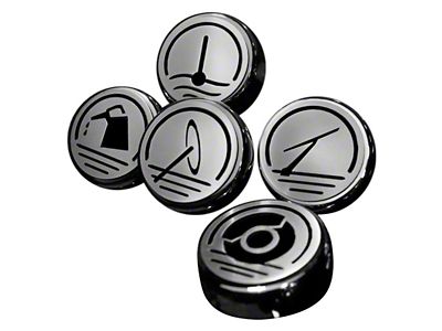 Executive Series Engine Cap Covers; Black Inlay Solid (10-14 Mustang GT, V6)